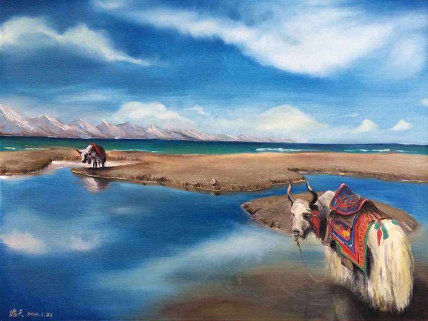 谭皓天油画作品